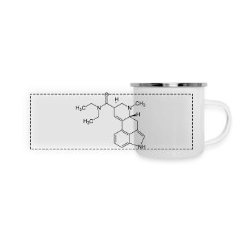 LSD Strukturformel - Panorama Emaille-Tasse - Weiß - Vorne