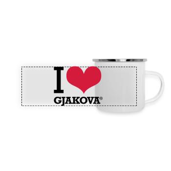 I LOVE GJAKOVA - Mug panoramique émaillé - blanc - Devant