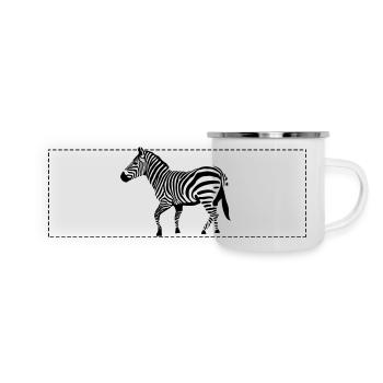 zebra Zeichnung Zebra-Vektor-Savanne - Panorama Emaille-Tasse - Weiß - Vorne