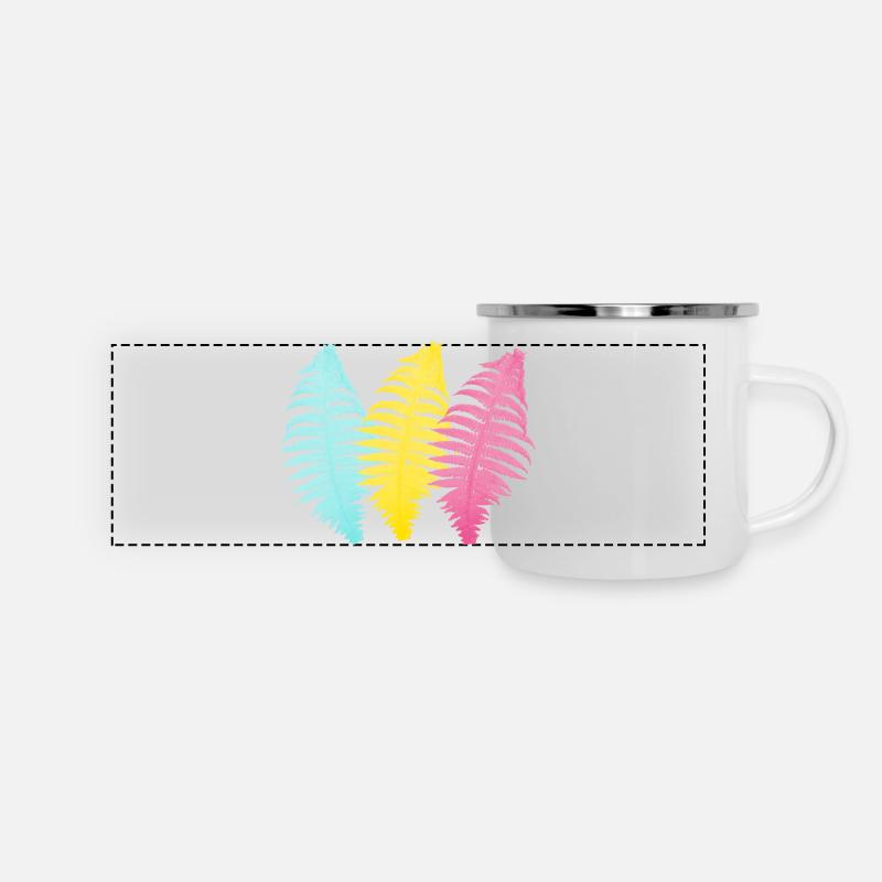 Pastel Palm Trio Print - Panoramic Camper Mug - white