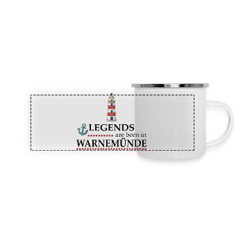 Warnemünde - Panorama Emaille-Tasse - Weiß - Vorne