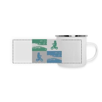 Junior Biker Pop Art metallic - Panoramic Camper Mug - white - Front