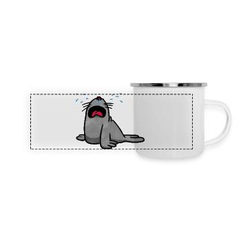 Sceau hurlant - Mug panoramique émaillé - blanc - Devant