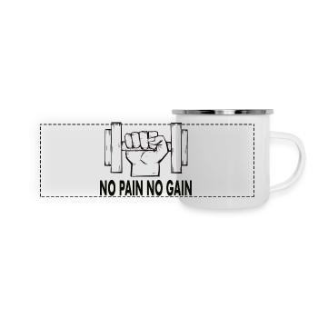 No Pain No Gain - Mug panoramique émaillé - blanc - Devant
