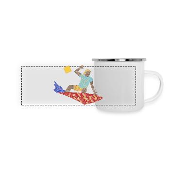 Surfer-Labyrinth - Panorama Emaille-Tasse - Weiß - Vorne