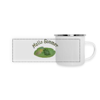 Hallo Sommer - Panorama Emaille-Tasse - Weiß - Vorne