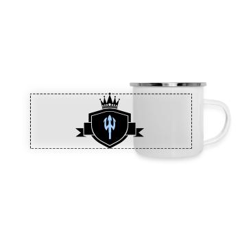 dreizack wappen - Panorama Emaille-Tasse - Weiß - Vorne