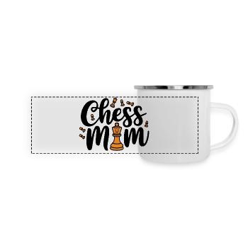 Chess Mom Schach Spruch Zitat - Panorama Emaille-Tasse - Weiß - Vorne
