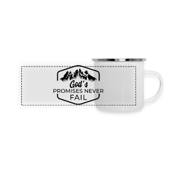 Gott hält seine Versprechen - Panorama Emaille-Tasse - Weiß - Vorne