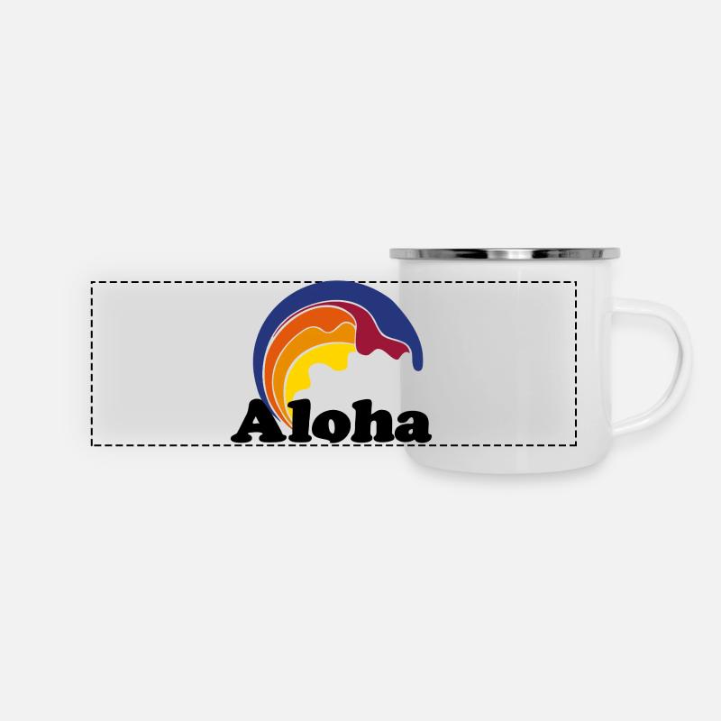 Aloha - Mug panoramique émaillé - blanc