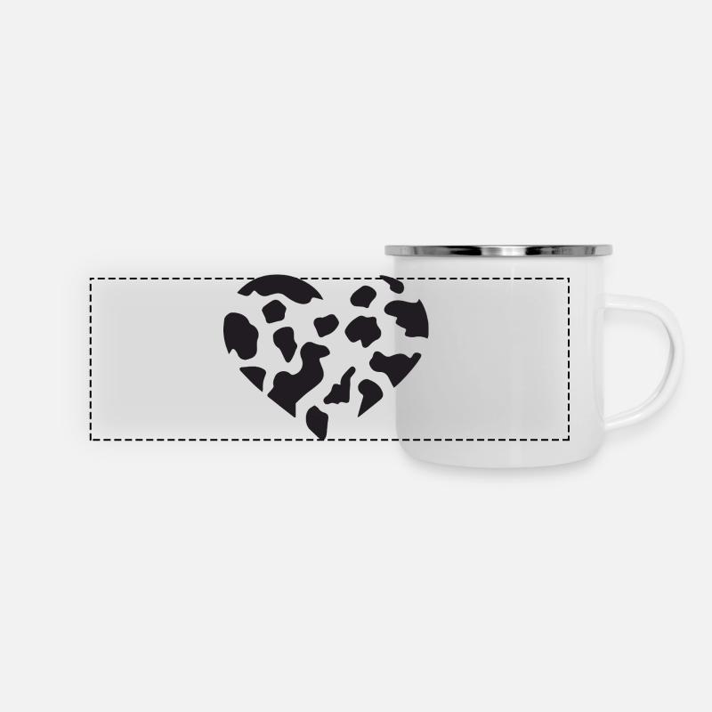Top Creative Cow Graphic In Black White - Panoramic Camper Mug - white