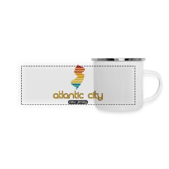 Atlantic City - New Jersey - United States America - Panorama Emaille-Tasse - Weiß - Vorne