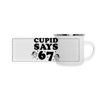 Cupidon dit 67 – motif de grande police - Mug panoramique émaillé - blanc - Devant