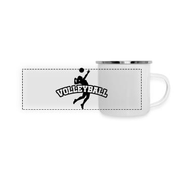 Volleyball Verein Sport - Panorama Emaille-Tasse - Weiß - Vorne