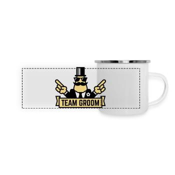 Team Groom (Pointing Stag Night Bachelor Party 3C) - Panoramic Camper Mug - white - Front