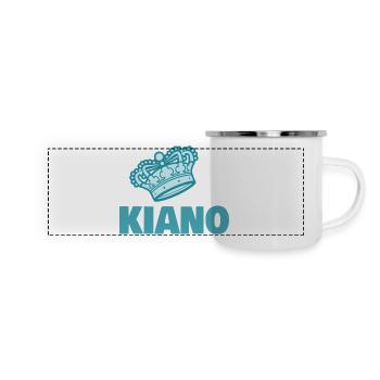 Geschenk für Kiano - Panorama Emaille-Tasse - Weiß - Vorne