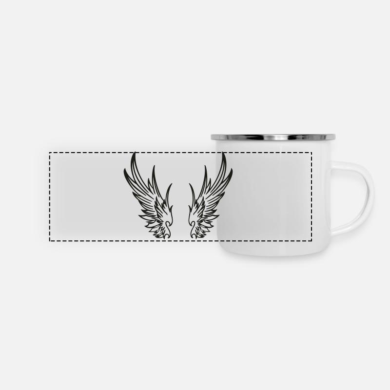 engelsfluegel3 - Mug panoramique émaillé - blanc