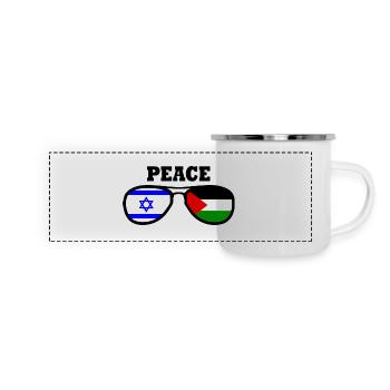 Peace for free palestine israel - Mug panoramique émaillé - blanc - Devant
