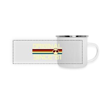 Seit 81 - Panorama Emaille-Tasse - Weiß - Vorne