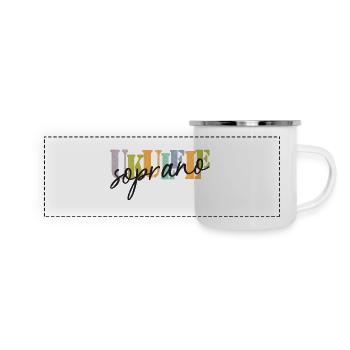 Sopran Ukulele bunt und schwarz - Panorama Emaille-Tasse - Weiß - Vorne