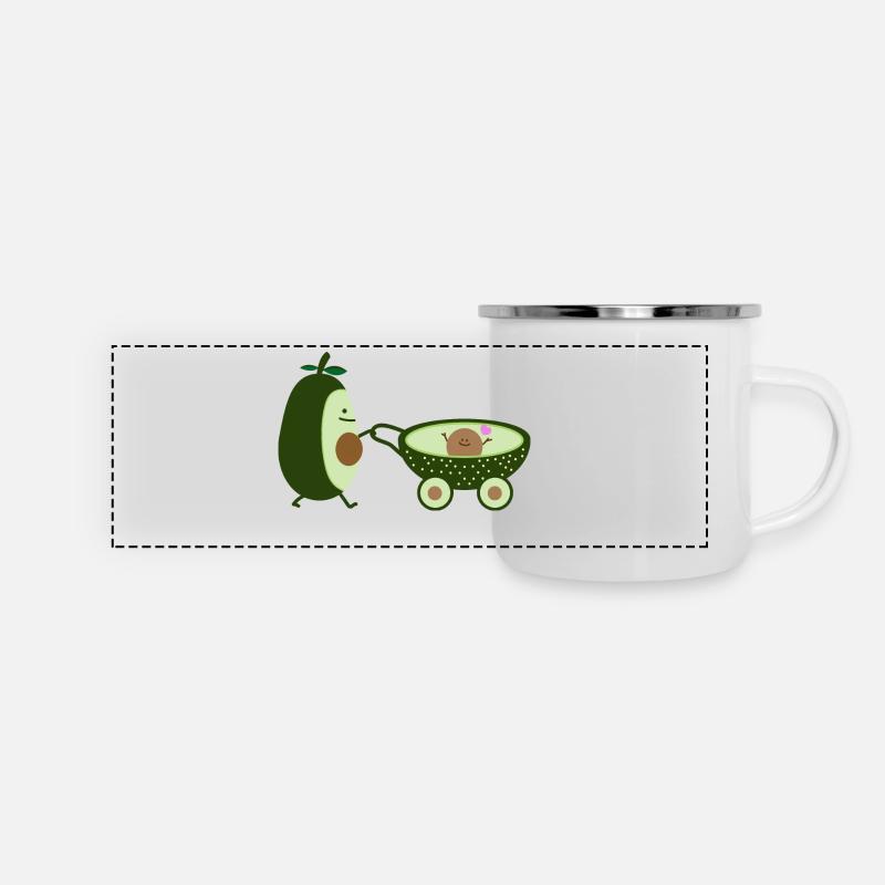 Avocado as a walking mom (b) - Panoramic Camper Mug - white