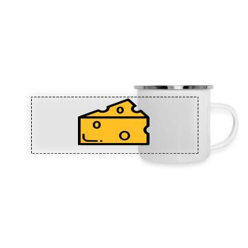 fromage - Mug panoramique émaillé - blanc - Devant