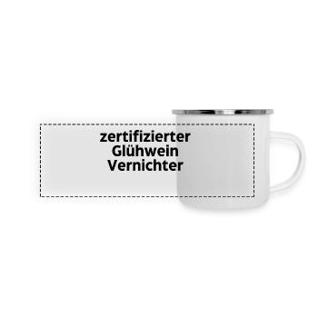 Zertifizierter Glühwein Vernichter - Panorama Emaille-Tasse - Weiß - Vorne