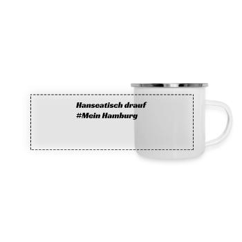 Hamburg - Panorama Emaille-Tasse - Weiß - Vorne
