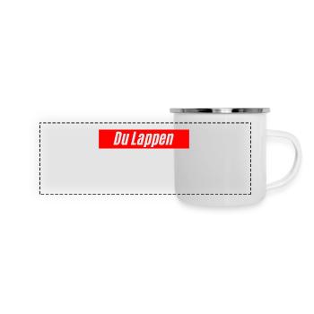 Du Lappen, beleidigung als Design - Panorama Emaille-Tasse - Weiß - Vorne