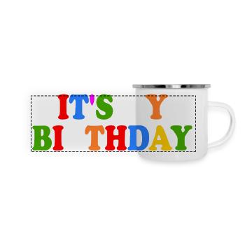 Its my birthday - Panorama Emaille-Tasse - Weiß - Vorne
