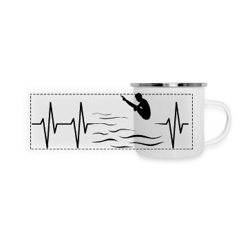 Pulse Diving Diver Cliff Jumping Heartbeat - Panoramic Camper Mug - white - Front