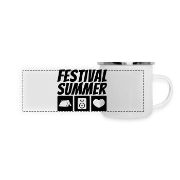 Festival Summer - Panorama Emaille-Tasse - Weiß - Vorne