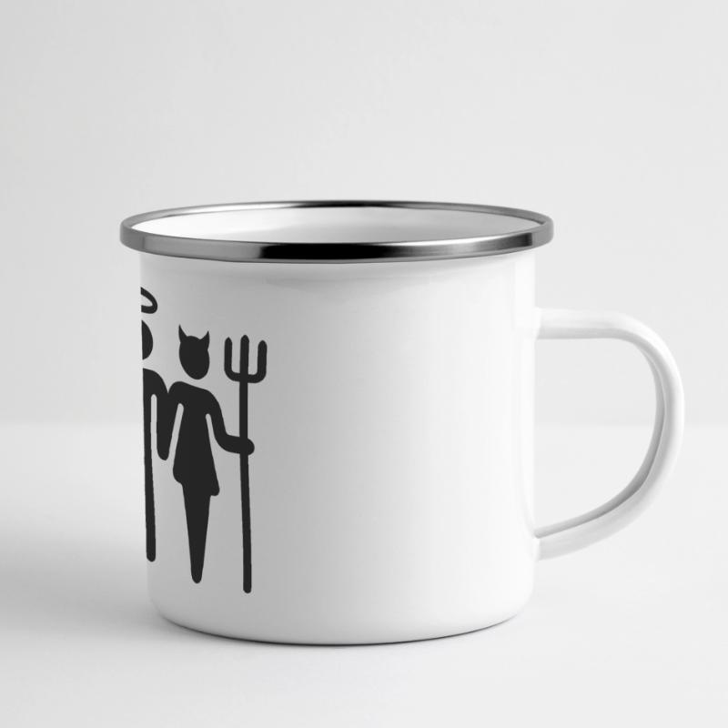 Devil-Cherub-Devil / Teufel-Engel-Teufel (M) Panoramic Camper Mug