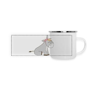 Âne royal avec couronne - Mug panoramique émaillé - blanc - Devant