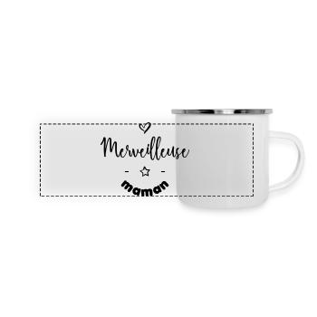 Merveilleuse maman - Mug panoramique émaillé - blanc - Devant