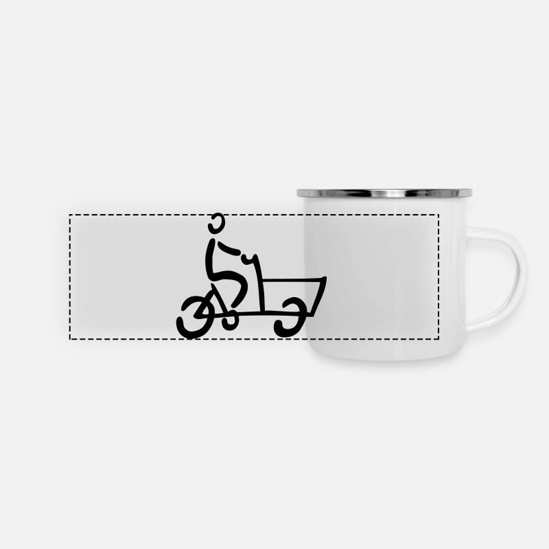 Bakfiets vélo cargo vélo - Mug panoramique émaillé - blanc