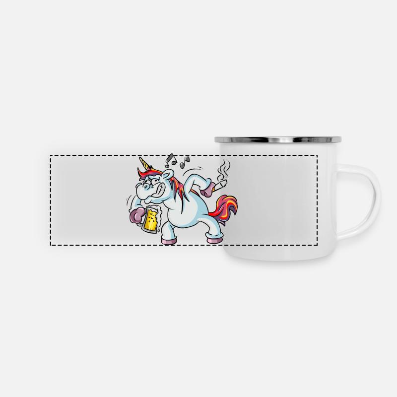 Drunken unicorn - Panoramic Camper Mug - white