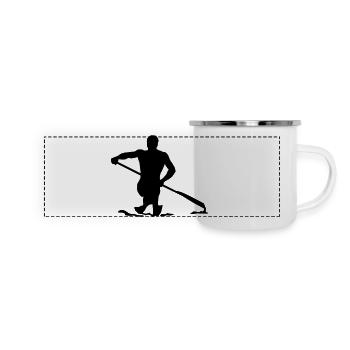 Kanu - Panorama Emaille-Tasse - Weiß - Vorne