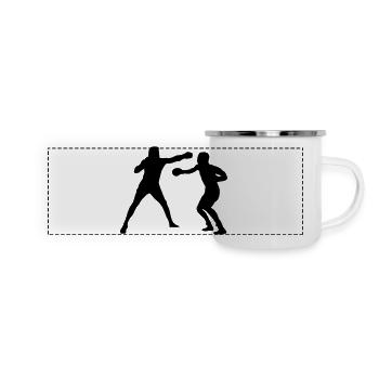 Boxkampftraining - Panorama Emaille-Tasse - Weiß - Vorne