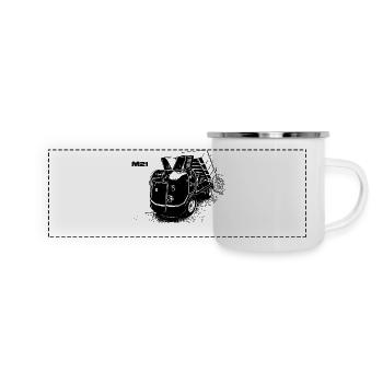 Multivoiture M21 - Mug panoramique émaillé - blanc - Devant