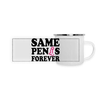 Same penis forever - Panorama Emaille-Tasse - Weiß - Vorne