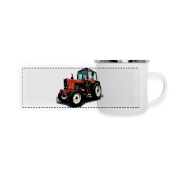 Belarus MTS 550 - Panorama Emaille-Tasse - Weiß - Vorne
