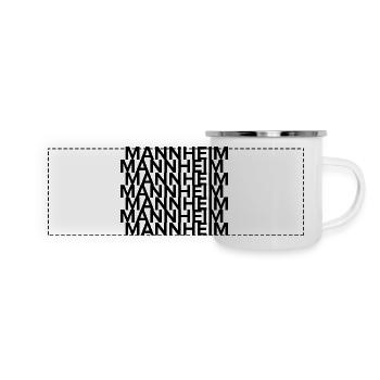 Mannheim Monnem Mannheimat - Panorama Emaille-Tasse - Weiß - Vorne