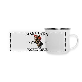 Napoleon Weltreise - Panorama Emaille-Tasse - Weiß - Vorne