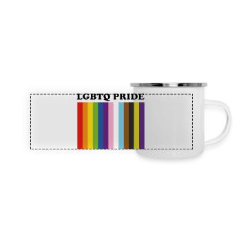 LGBTQ Pride Inklusive Pride-Farben - Panorama Emaille-Tasse - Weiß - Vorne