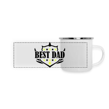 best dad - Panorama Emaille-Tasse - Weiß - Vorne