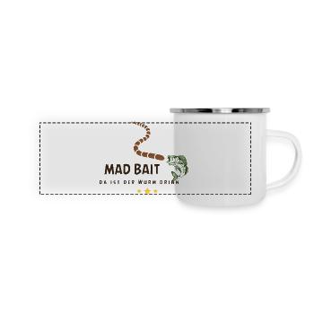 Mad Bait: Wurm im Köder - Panorama Emaille-Tasse - Weiß - Vorne