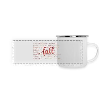 Herbst Vibes Kalligraphie Autumn Vibes Calligraphy - Panorama Emaille-Tasse - Weiß - Vorne