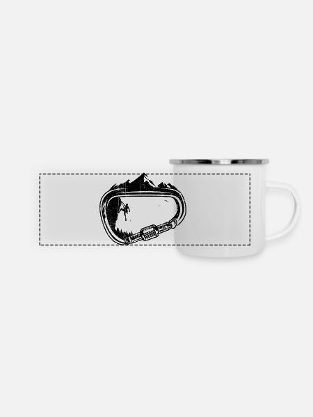 Karabiner-Spitzen - Panorama Emaille-Tasse - Weiß