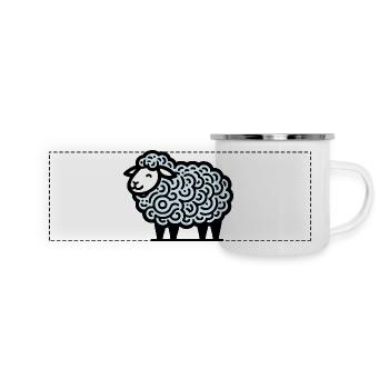Schaf - Panorama Emaille-Tasse - Weiß - Vorne